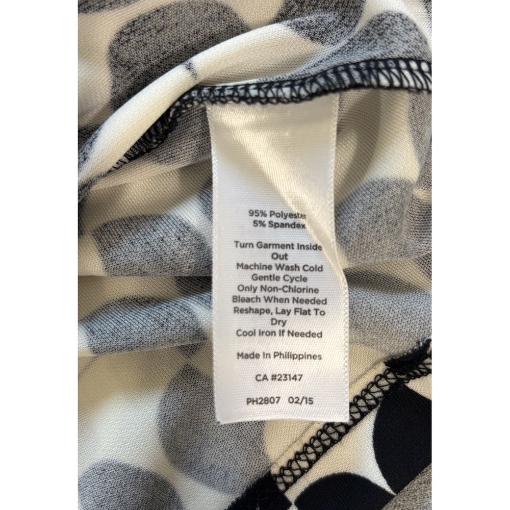Talbots Geometric Stretch Midi Dress Size 1X Ruched Flowy Office Modest Church - Picture 10 of 12